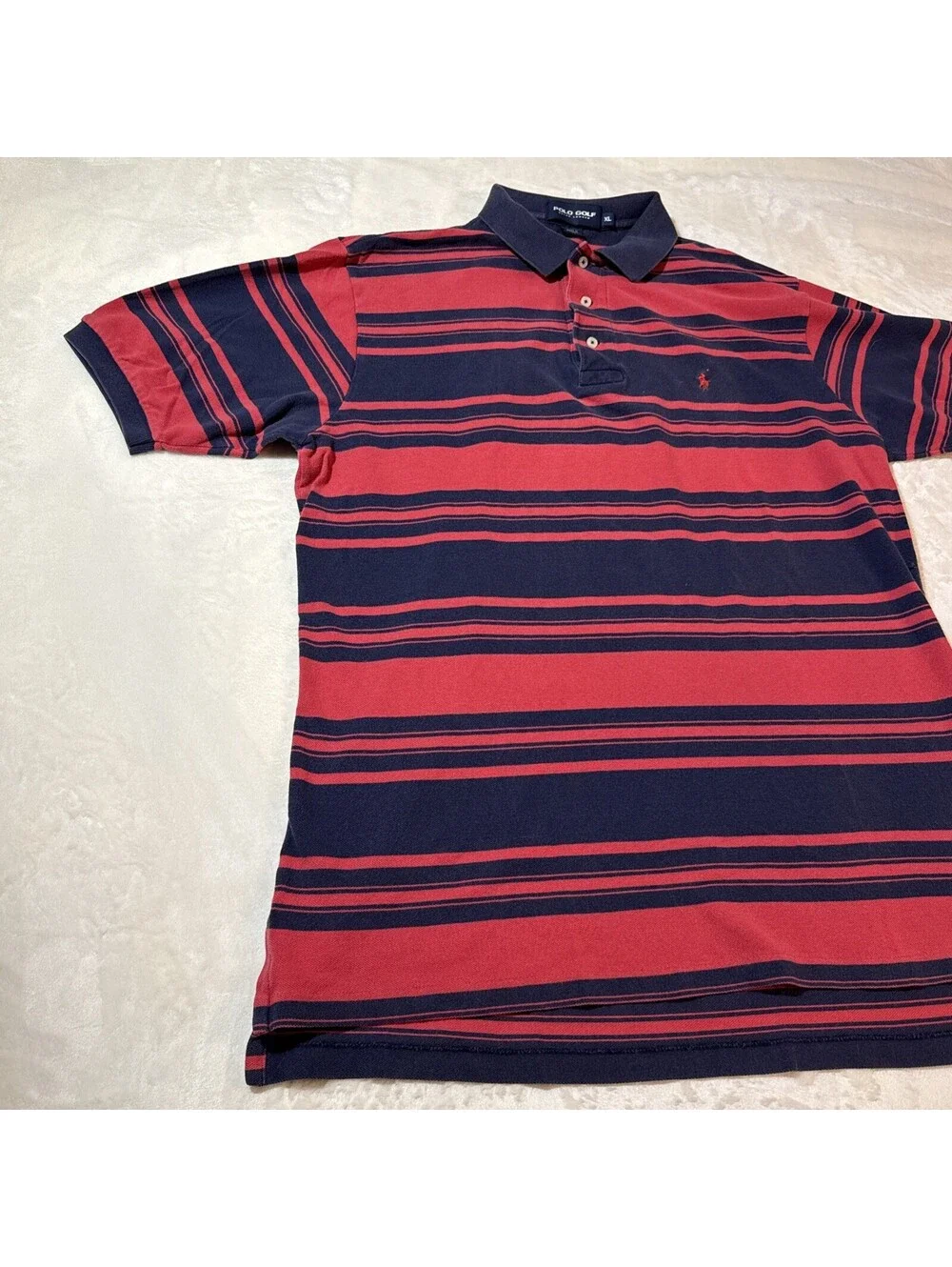 Polo Golf Ralph Lauren Red Striped Polo Shirt Men’s XLarge 100% Cotton